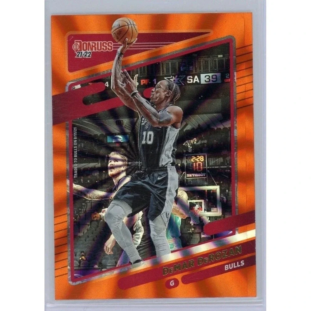 2021-22 Panini‎ Donruss DeMar DeRozen Chicago Bulls Orange Holo Laser Card #21